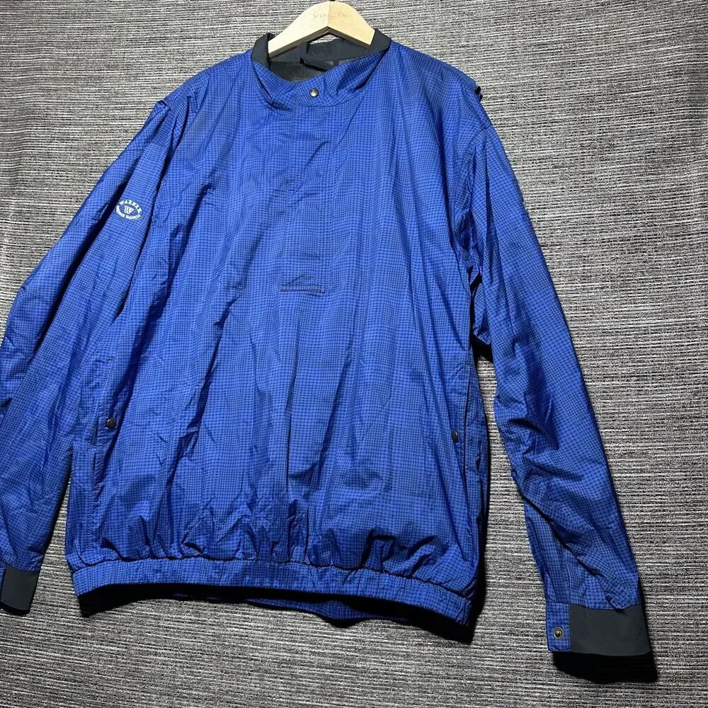 DryJoys Footjoy Jacket Men's XL Blue Geometric Snap Closure Golf